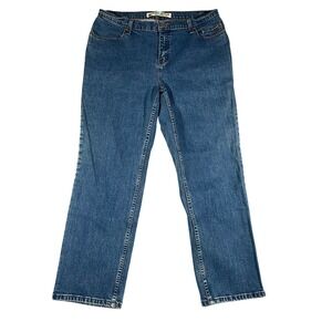 Harley-Davidson Womens 14P Straight Leg Jeans Medium Wash Blue Denim EUC